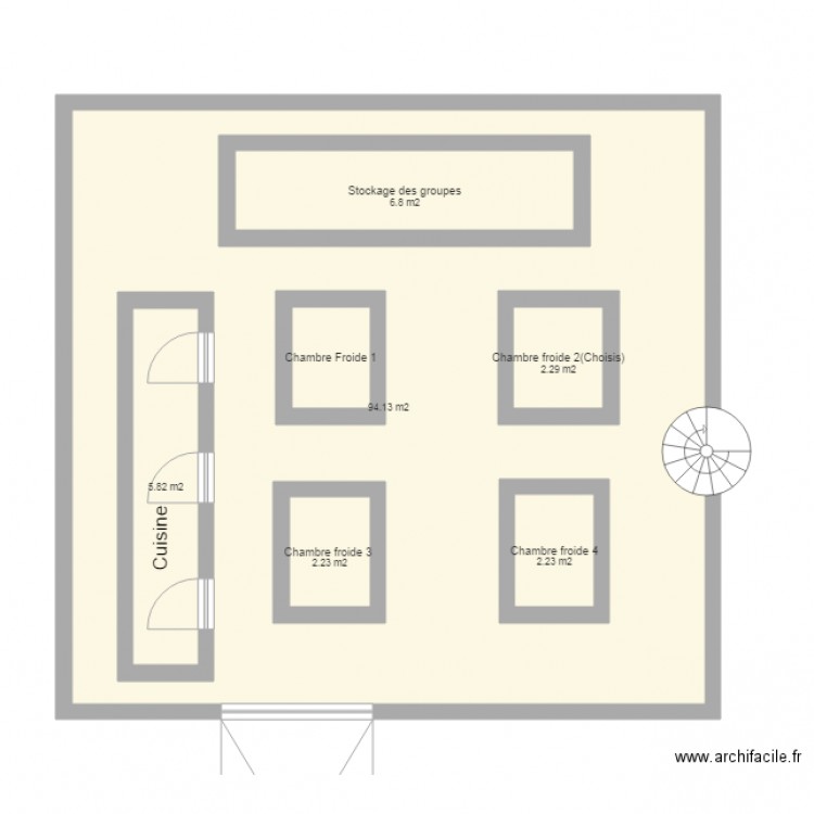 Chambre froide. Plan de 0 pièce et 0 m2