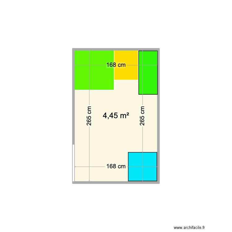 cellier. Plan de 1 pièce et 4 m2