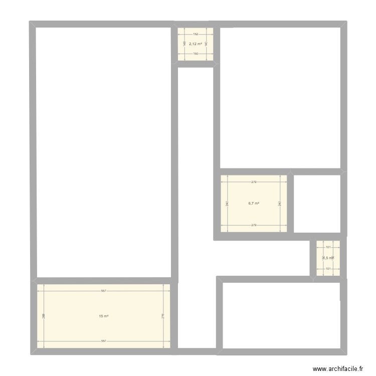 Puy Nègre. Plan de 4 pièces et 25 m2