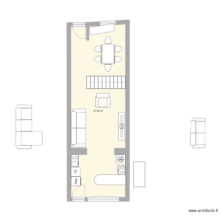 Maison Moreau . Plan de 1 pièce et 37 m2