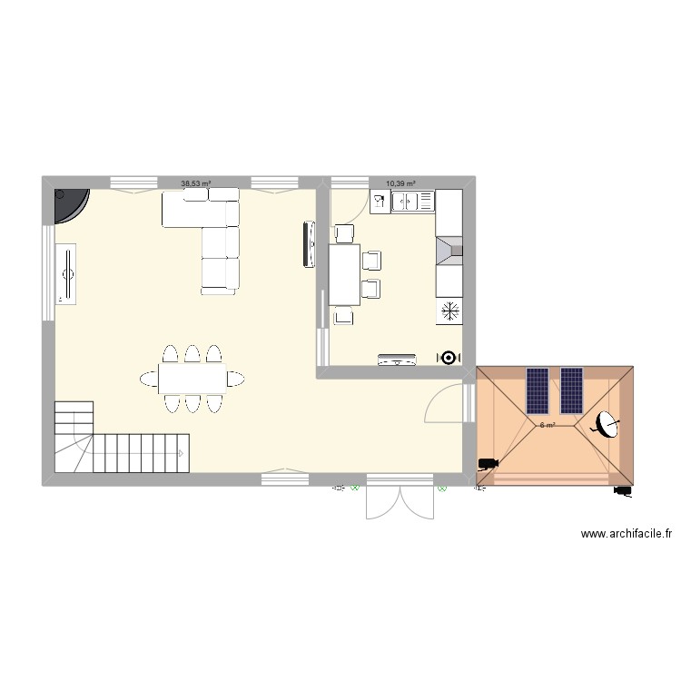 smart home project (ΤΛ21048). Plan de 3 pièces et 55 m2