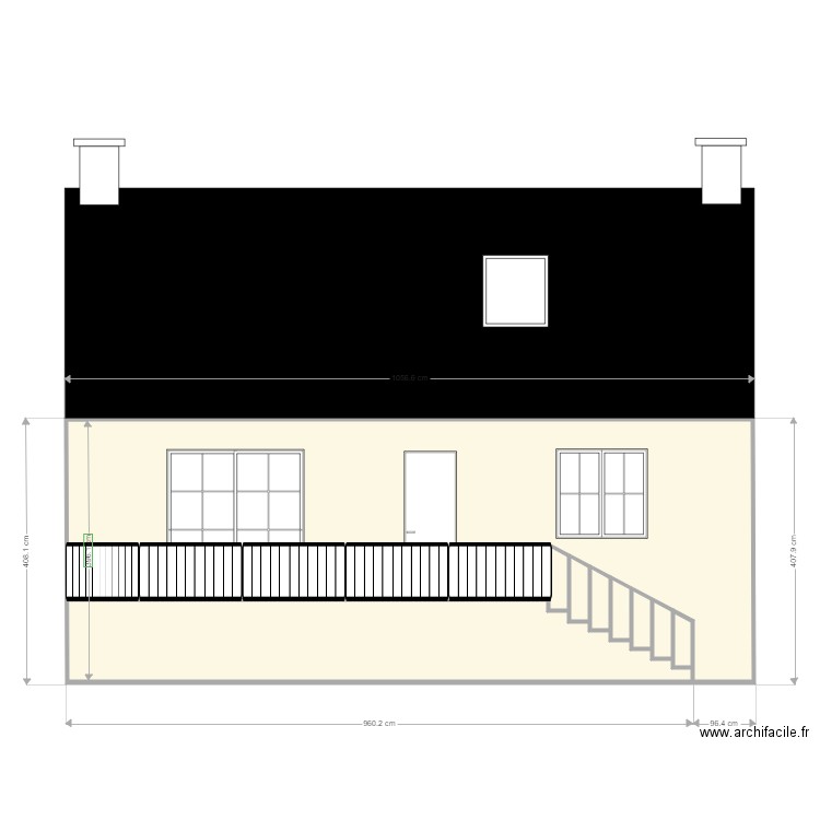 facade maison. Plan de 0 pièce et 0 m2