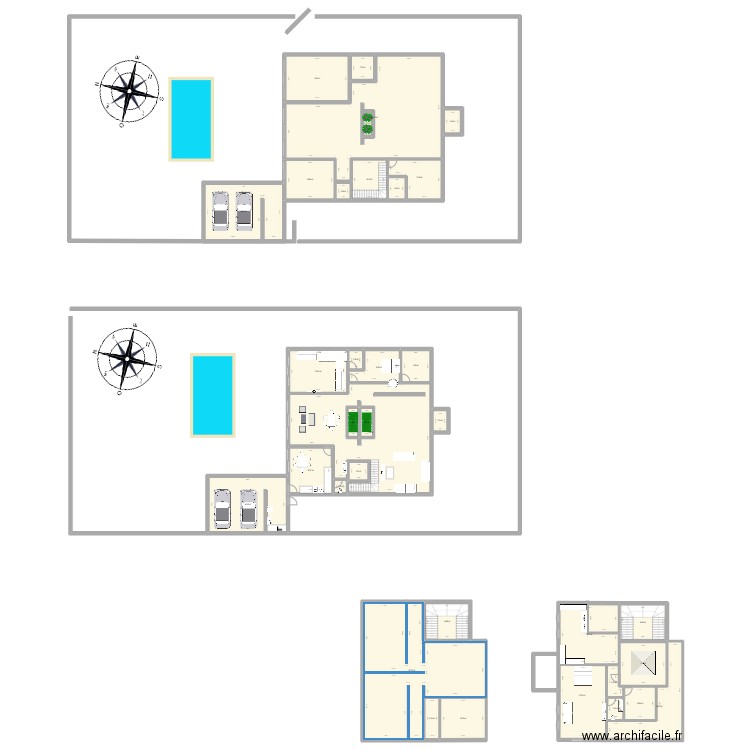 villa sami. Plan de 35 pièces et 850 m2