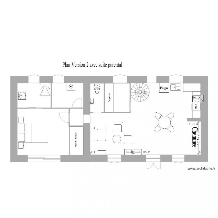 PlanChantalVersion2AvecMeubles. Plan de 0 pièce et 0 m2