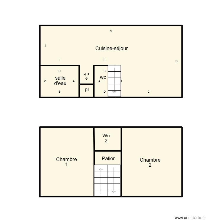 PLOGASTEL GONCALVES COTE. Plan de 8 pièces et 30 m2