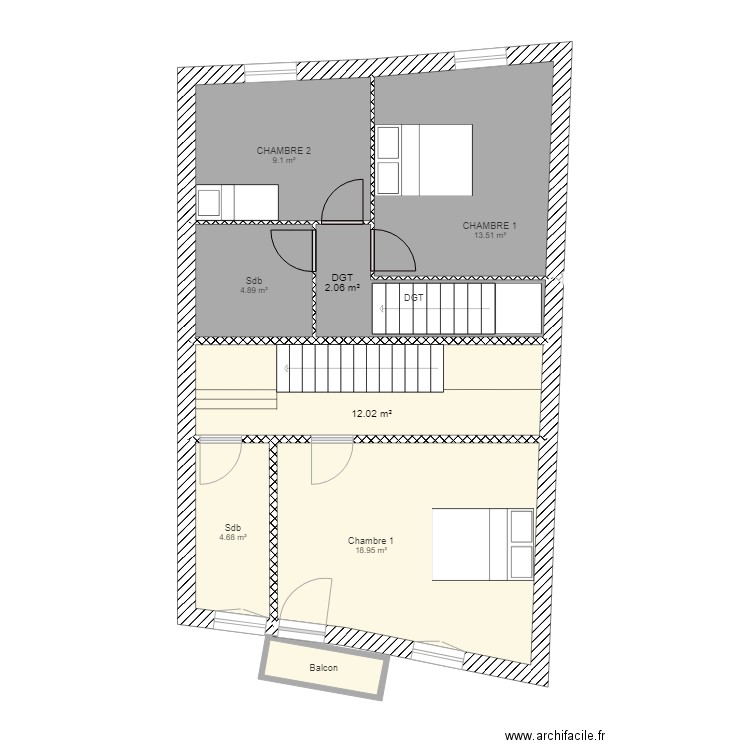 SCI INES Projet 2 apparts Faisa 1 . Plan de 0 pièce et 0 m2