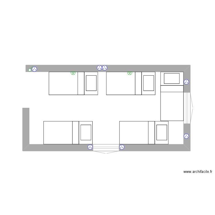 Dortoir. Plan de 0 pièce et 0 m2