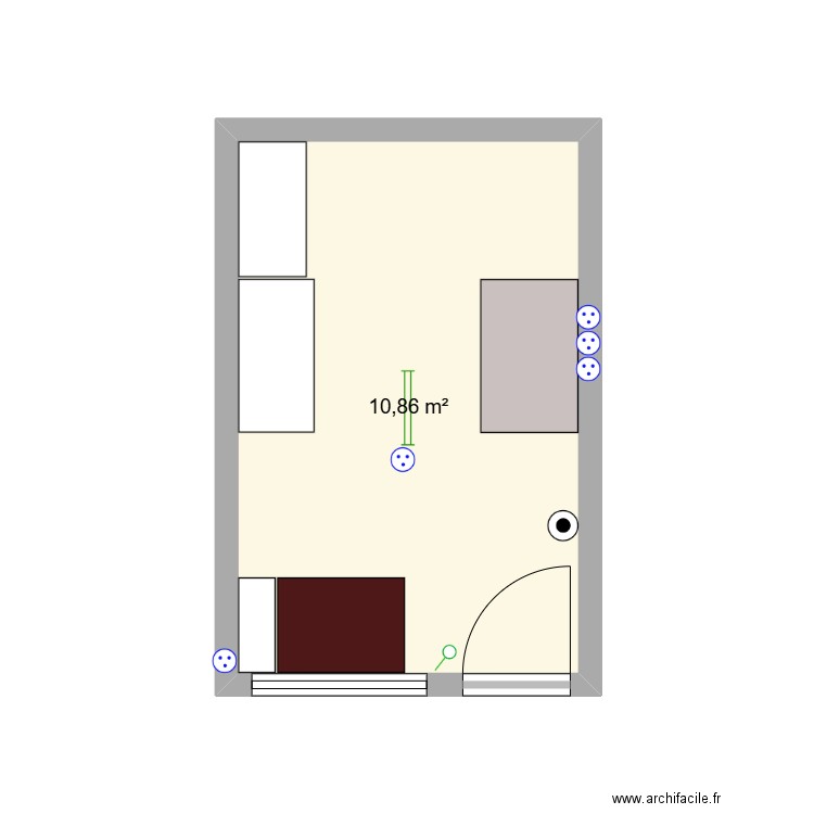 Abri de jardin. Plan de 1 pièce et 11 m2