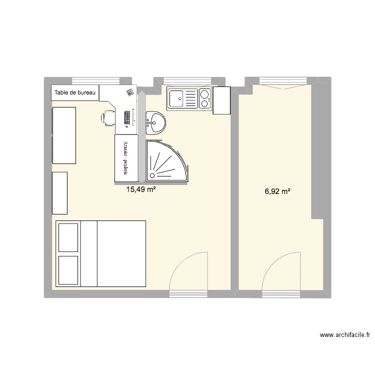 chambre 6 PlG état actuel. Plan de 0 pièce et 0 m2