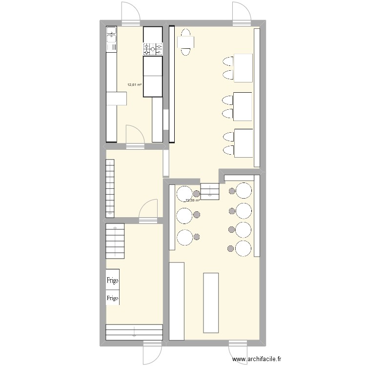 CUP28. Plan de 2 pièces et 85 m2