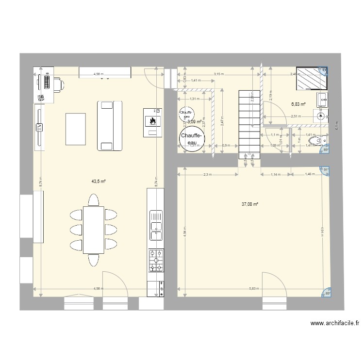 rdc actuel. Plan de 0 pièce et 0 m2