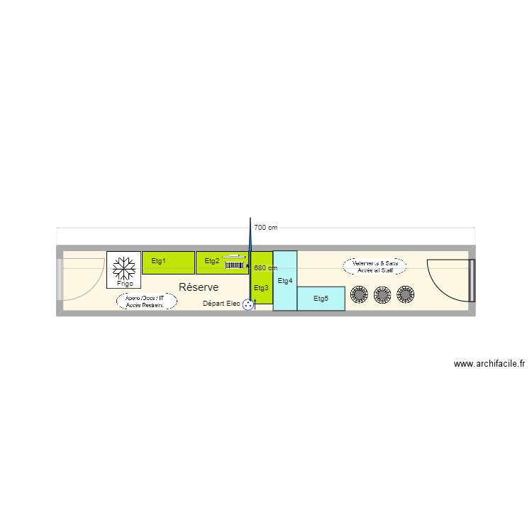 Réserve Salon SETT. Plan de 1 pièce et 7 m2