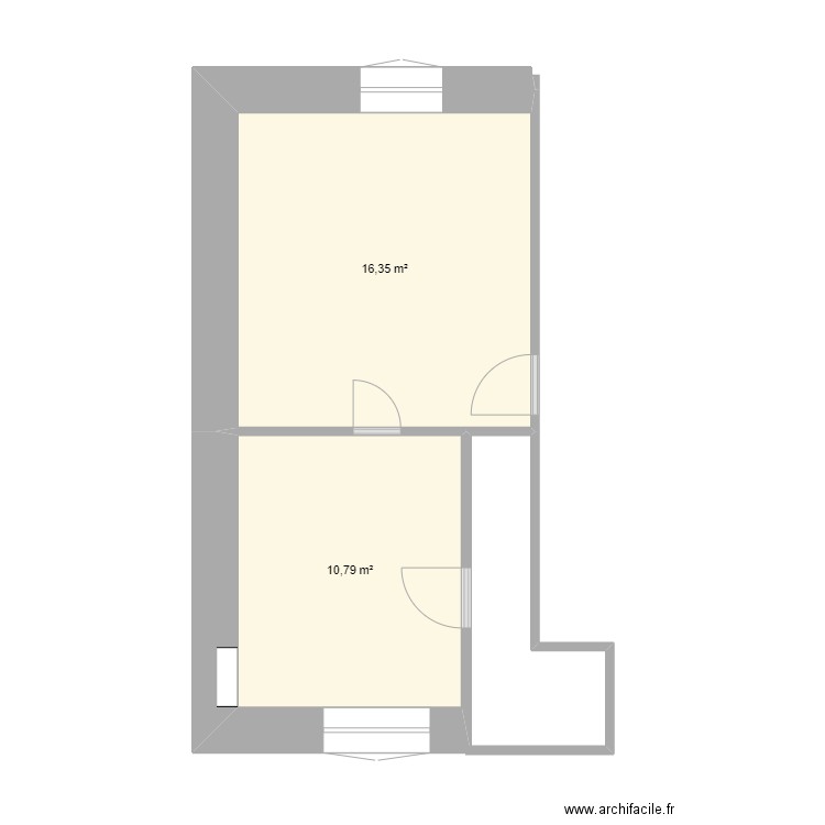 STUDIO GDE MAISON. Plan de 2 pièces et 27 m2