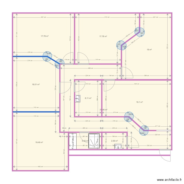 aurel 3eme. Plan de 10 pièces et 142 m2