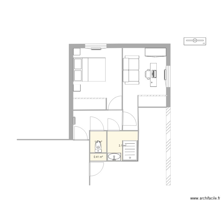 chambre. Plan de 0 pièce et 0 m2