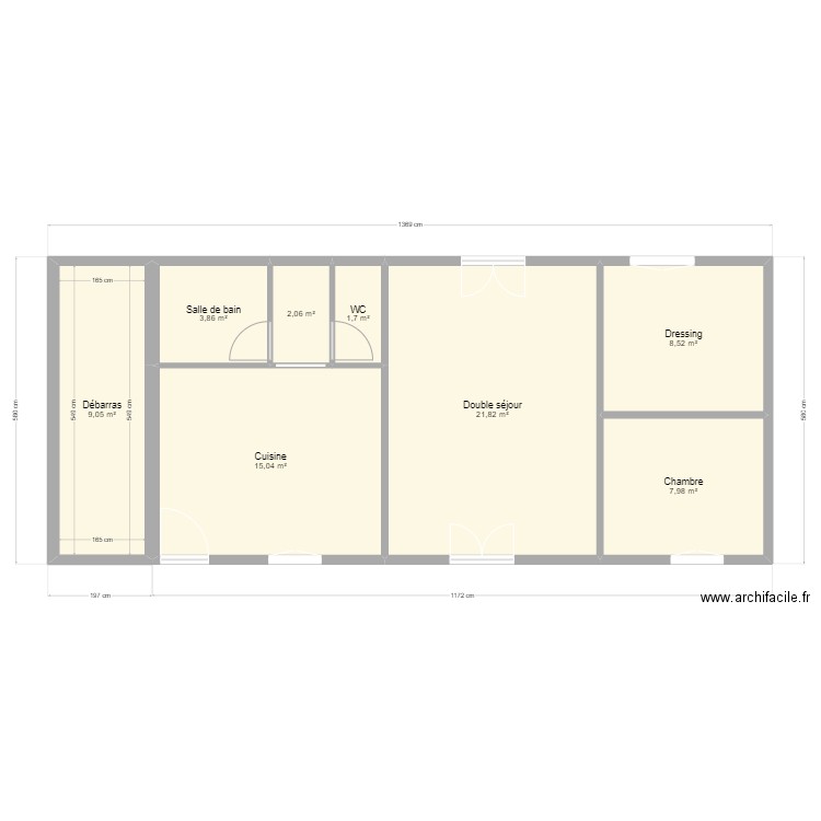 POLHAY. Plan de 8 pièces et 70 m2