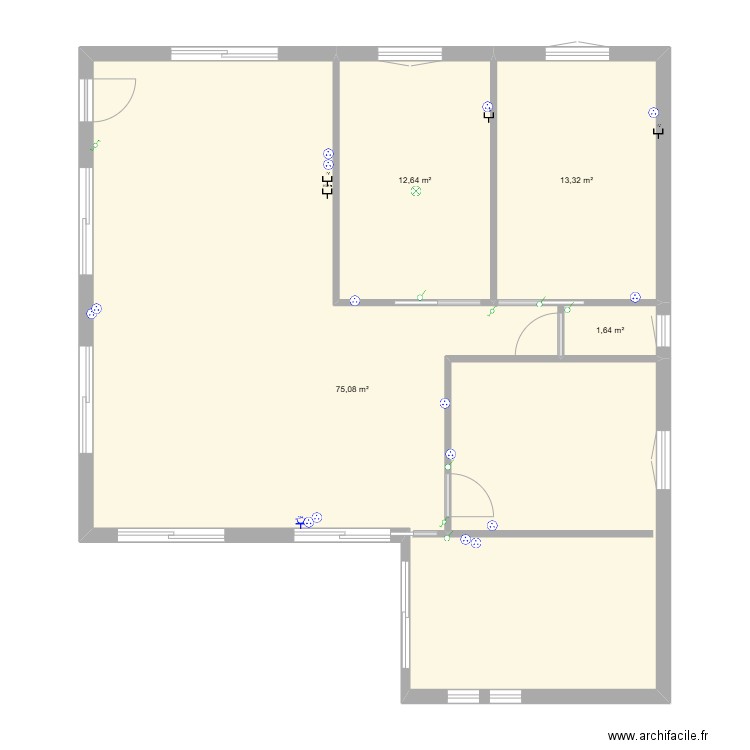 yannick moisan. Plan de 4 pièces et 103 m2