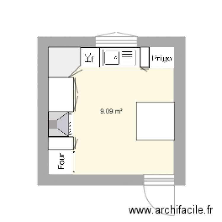 cuisine plan fenêtre. Plan de 0 pièce et 0 m2