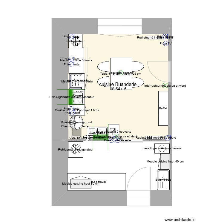 cuisine. Plan de 0 pièce et 0 m2