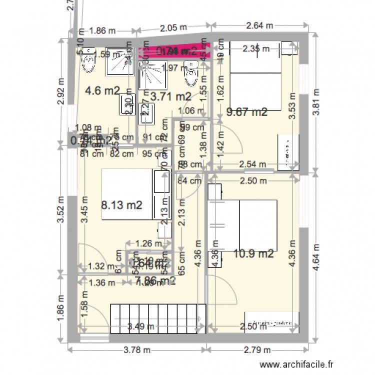 plan 1er étage 1ere proposition. Plan de 0 pièce et 0 m2