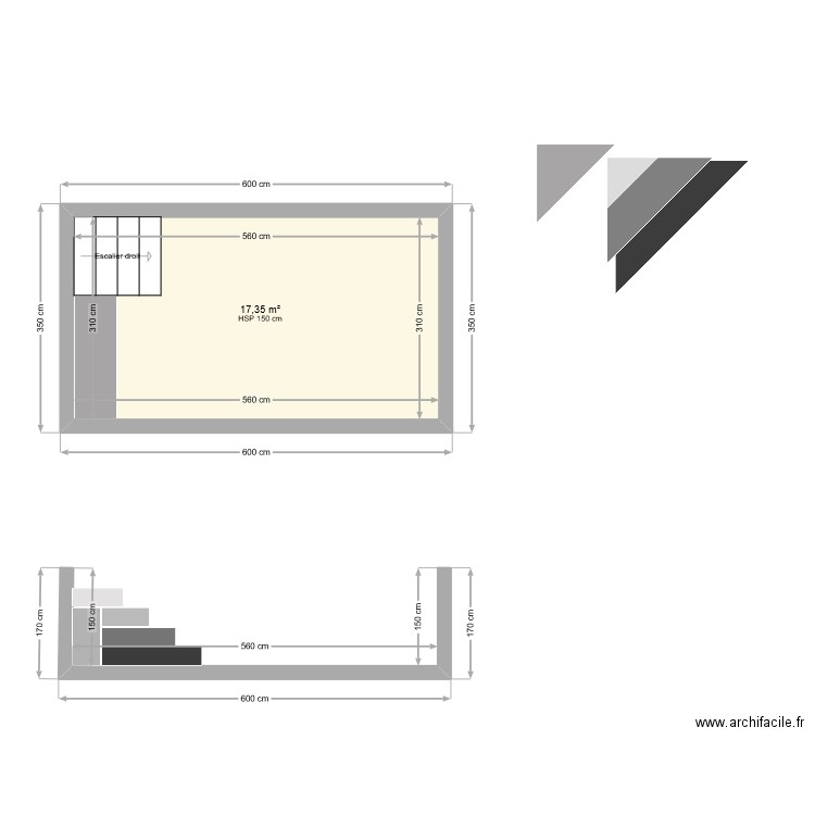 ok piscine 1. Plan de 1 pièce et 17 m2