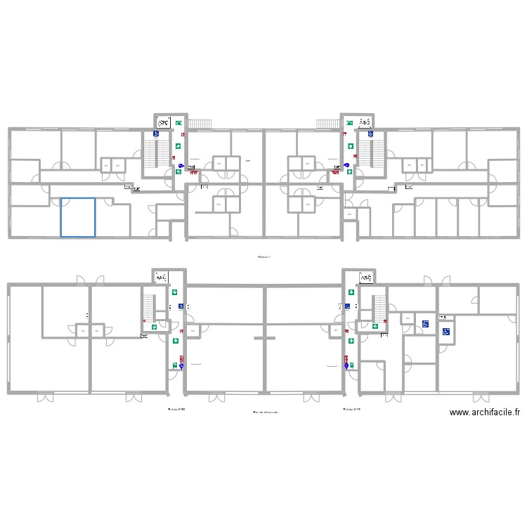 L'entrée RDC. Plan de 57 pièces et 1242 m2