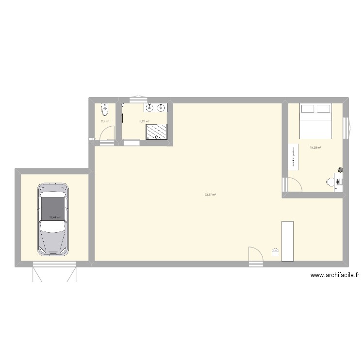 Maison Pako . Plan de 5 pièces et 135 m2