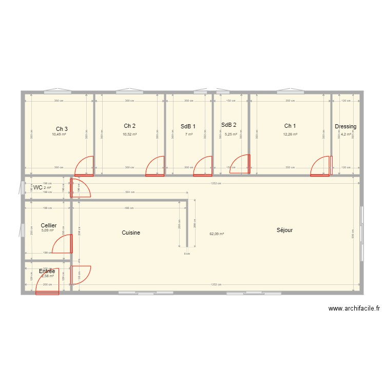 Interieur maison 9 x 15. Plan de 0 pièce et 0 m2