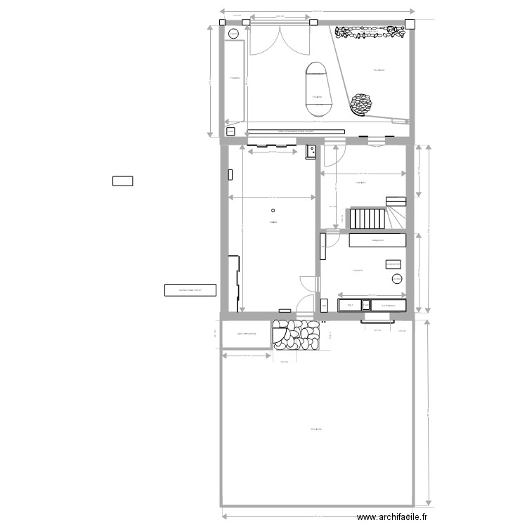 Plan de maison R D C. Plan de 0 pièce et 0 m2