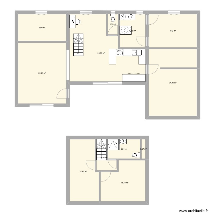 Test 2. Plan de 12 pièces et 128 m2