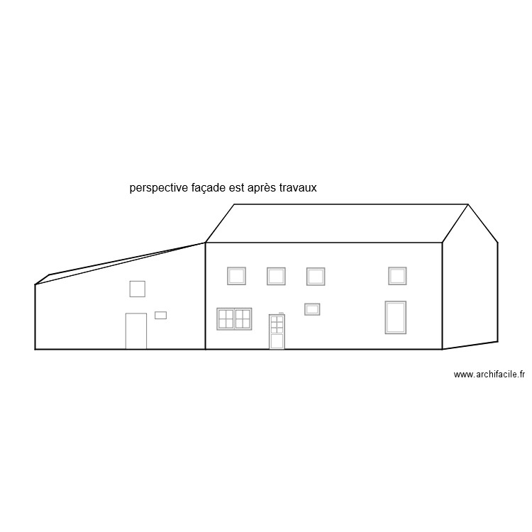 façade arriere. Plan de 0 pièce et 0 m2