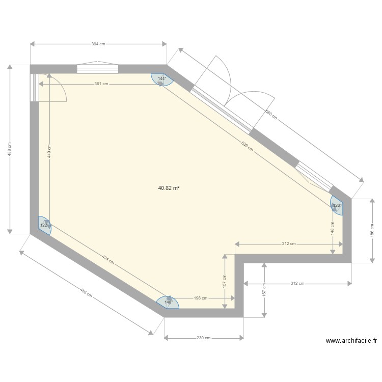 bureau vide. Plan de 0 pièce et 0 m2