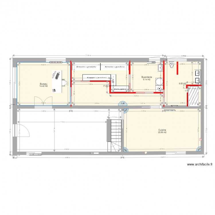 Travaux sous sol. Plan de 0 pièce et 0 m2