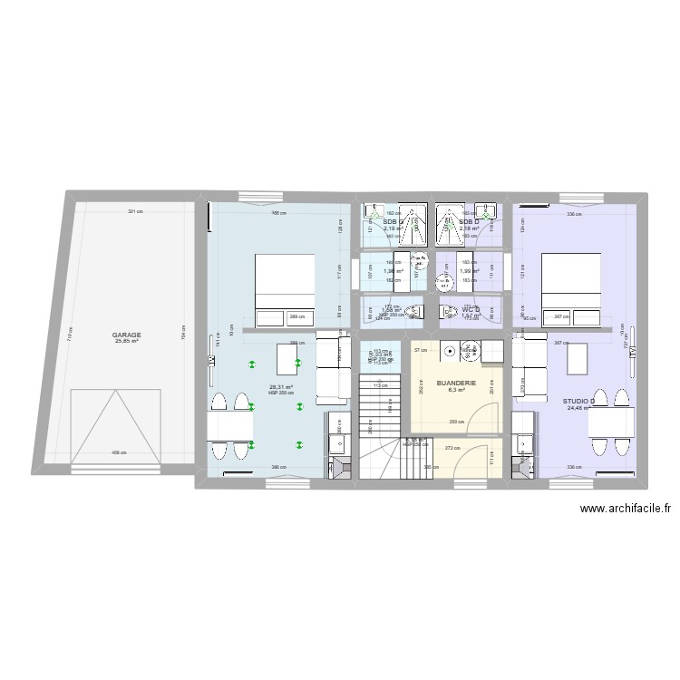 Maison Bouguenais FINALE. Plan de 19 pièces et 185 m2