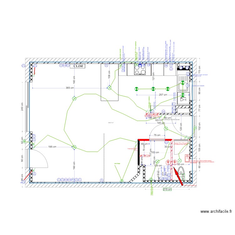 Plan Modif RDC final grande buanderie V2. Plan de 0 pièce et 0 m2