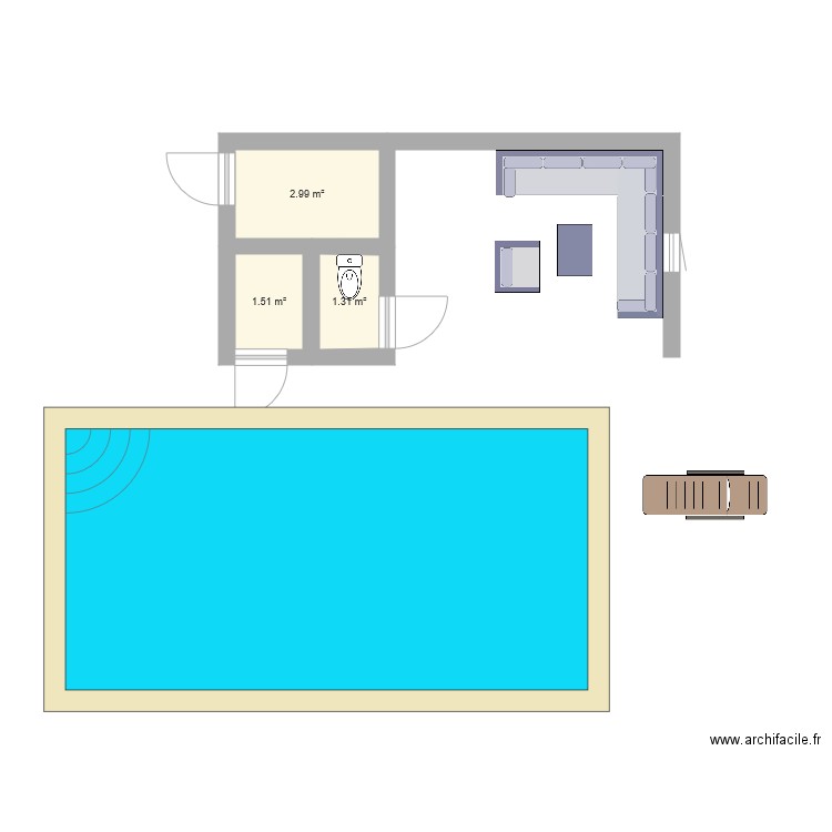 pool house. Plan de 0 pièce et 0 m2