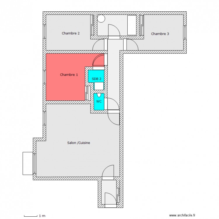 Appartement F4 80.98 m². Plan de 0 pièce et 0 m2