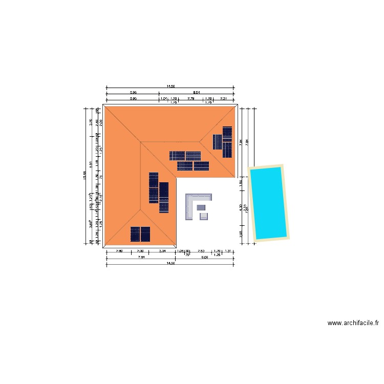 solaire. Plan de 0 pièce et 0 m2