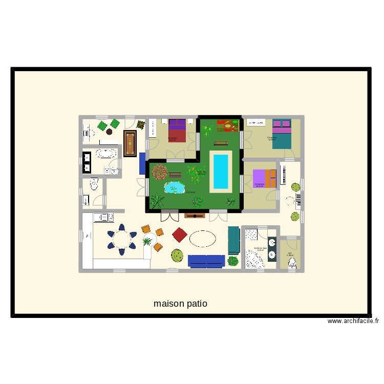 riad. Plan de 7 pièces et 632 m2