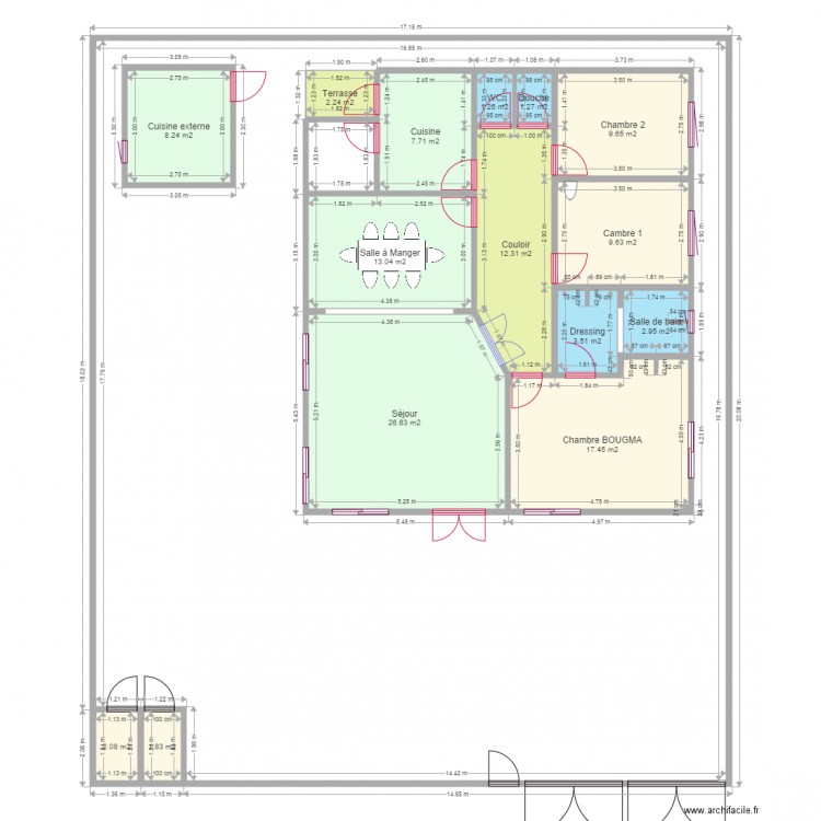  Mini  Villa  Plan  15 pi ces 120 m2 dessin  par Eti1983