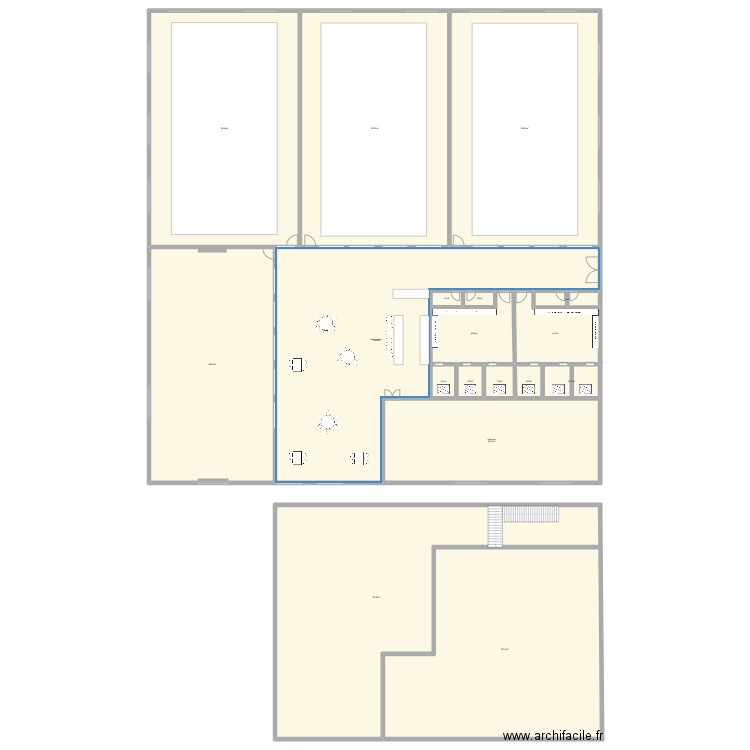 padel. Plan de 18 pièces et 2418 m2