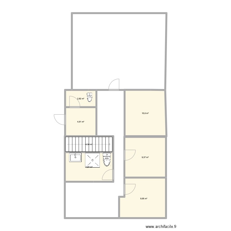 maison. Plan de 7 pièces et 50 m2