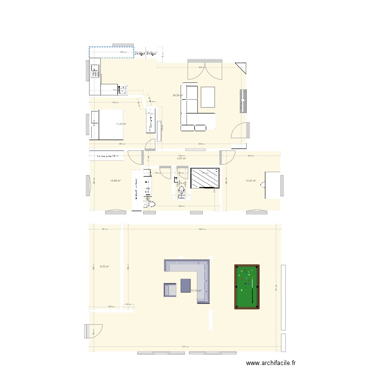 maison RS. Plan de 9 pièces et 171 m2