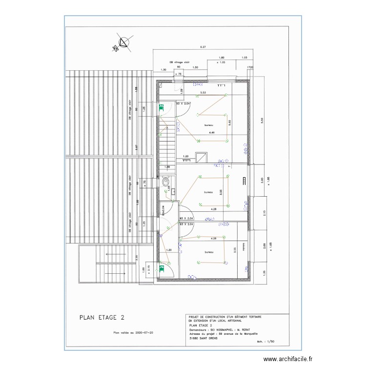 etage 2 extension. Plan de 0 pièce et 0 m2