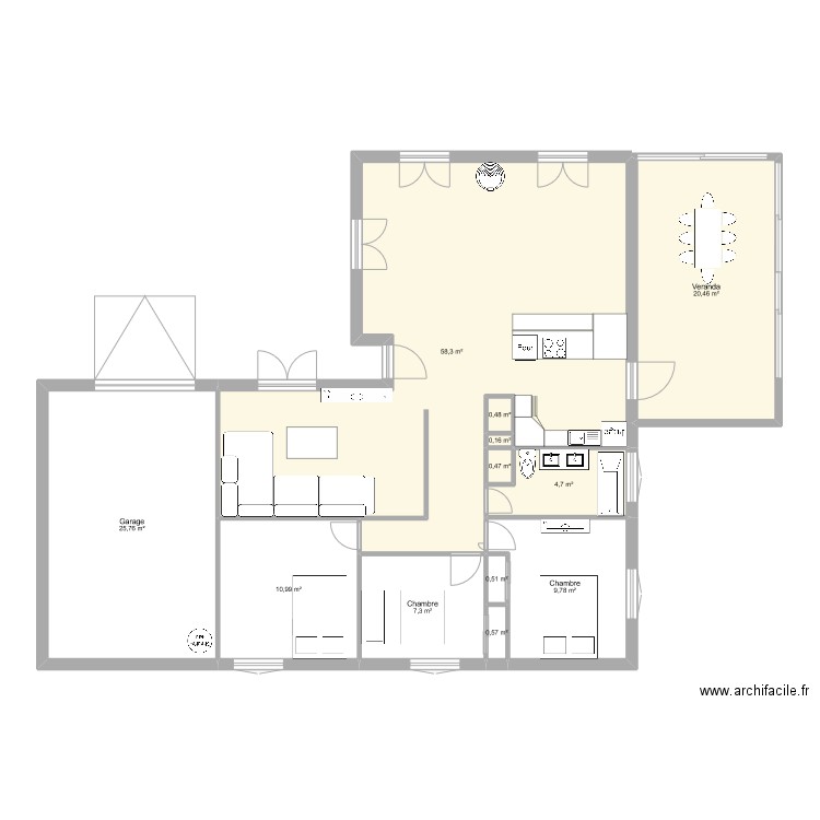 Maison SEDB. Plan de 12 pièces et 139 m2