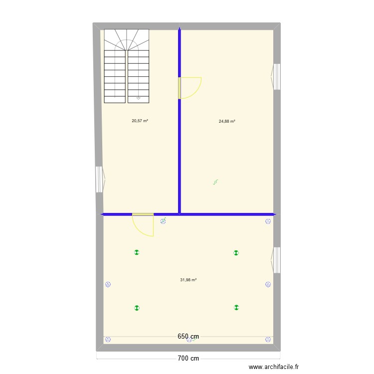 maison guise. Plan de 3 pièces et 77 m2