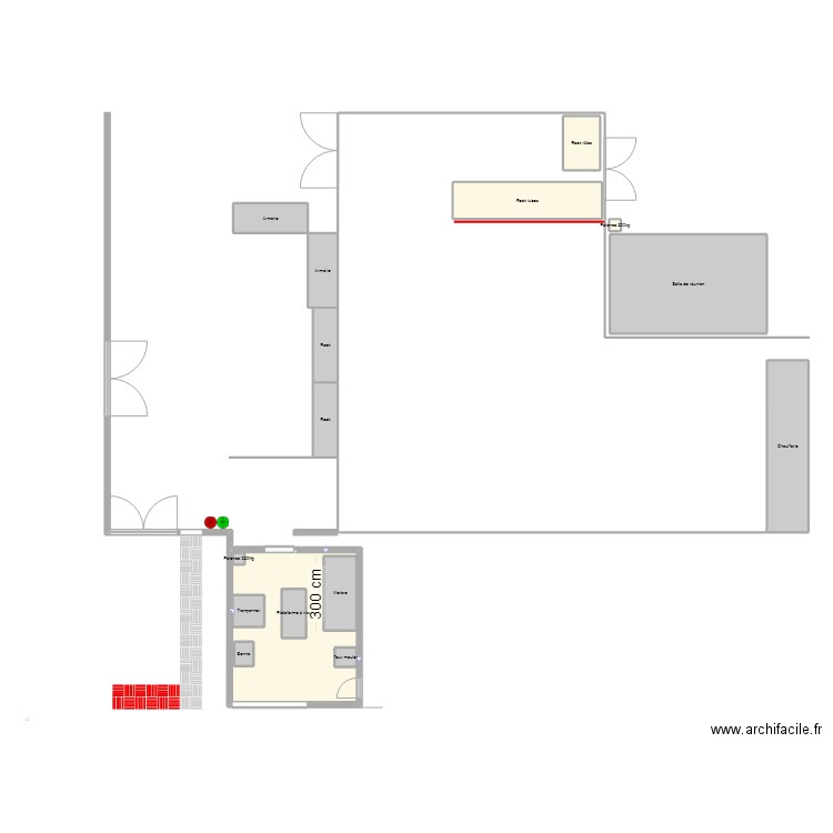 atelier. Plan de 16 pièces et 101 m2