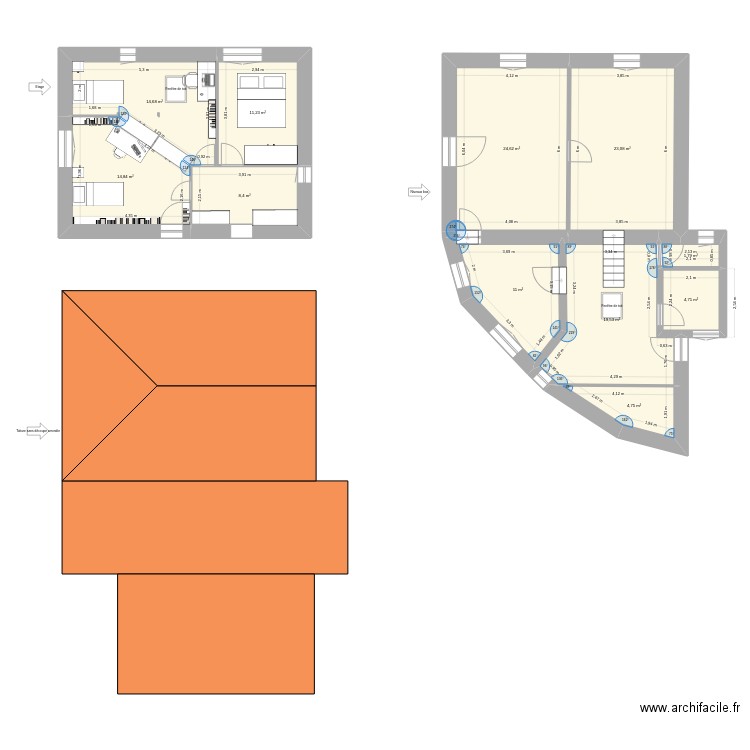 Plan maison 3. Plan de 11 pièces et 138 m2