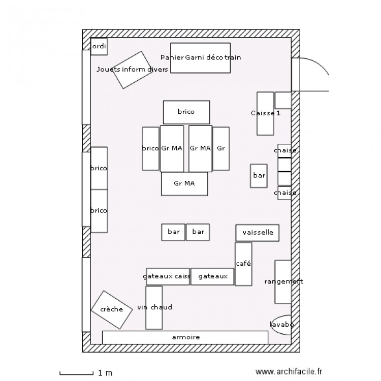 Salle classe objet. Plan de 0 pièce et 0 m2