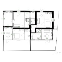 plan maison rénovée 4 appartements